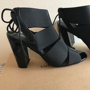 Black open-toed heels